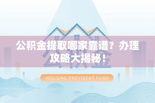 大武公积金提取哪家靠谱？办理攻略大揭秘！